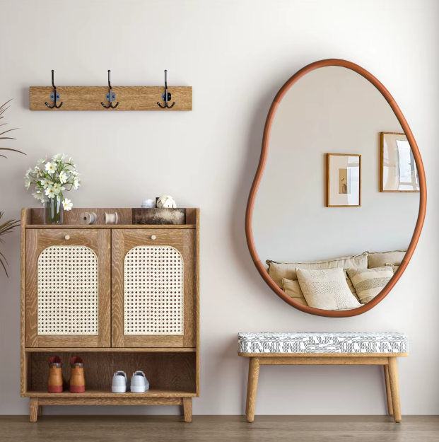 Beechwood Rimmed Mirror